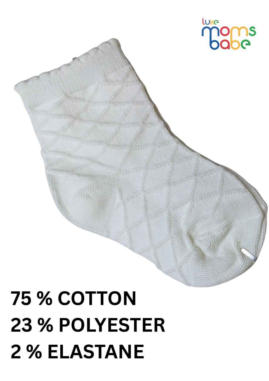 Baby Socks  - Pack of 2  for Baby boys ( 12-24 Months )-pink and white,cotton baby socks, kids socks pack of 2, soft toddler socks, stretchable infant socks