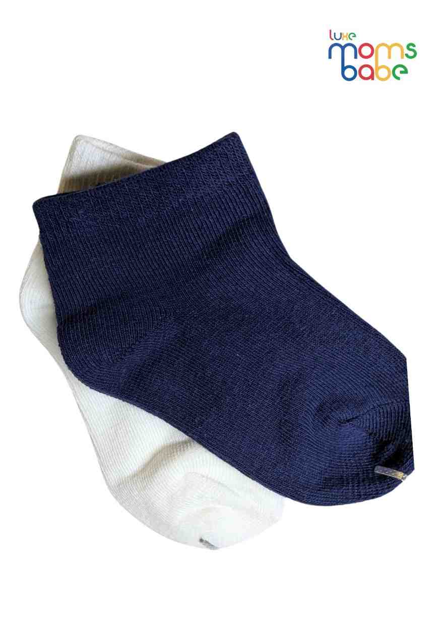 Baby Socks  - Pack of 2  for Baby boys ( 12-24 Months )Navy Blu&White,cotton baby socks, kids socks pack of 2, soft toddler socks, stretchable infant socks