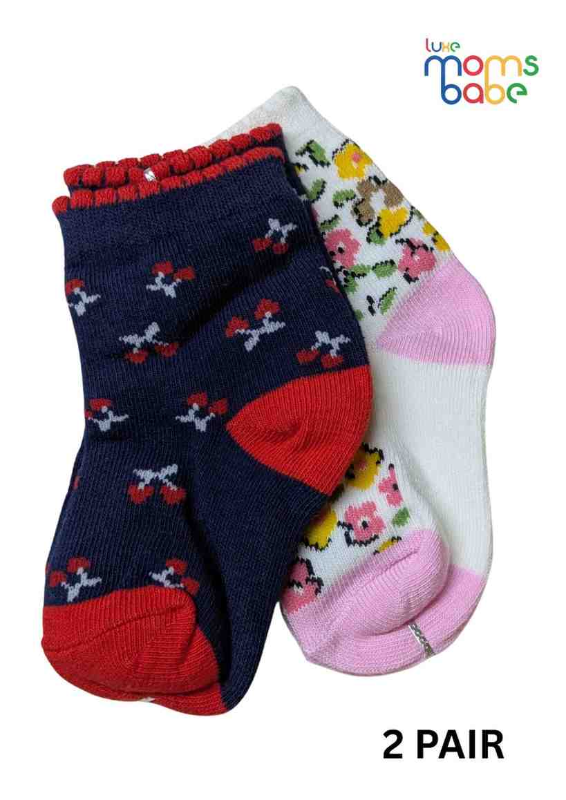 Baby Socks  - Pack of 2  for Baby boys ( 12-24 Months )-Multi colour,cotton baby socks, kids socks pack of 2, soft toddler socks, stretchable infant socks