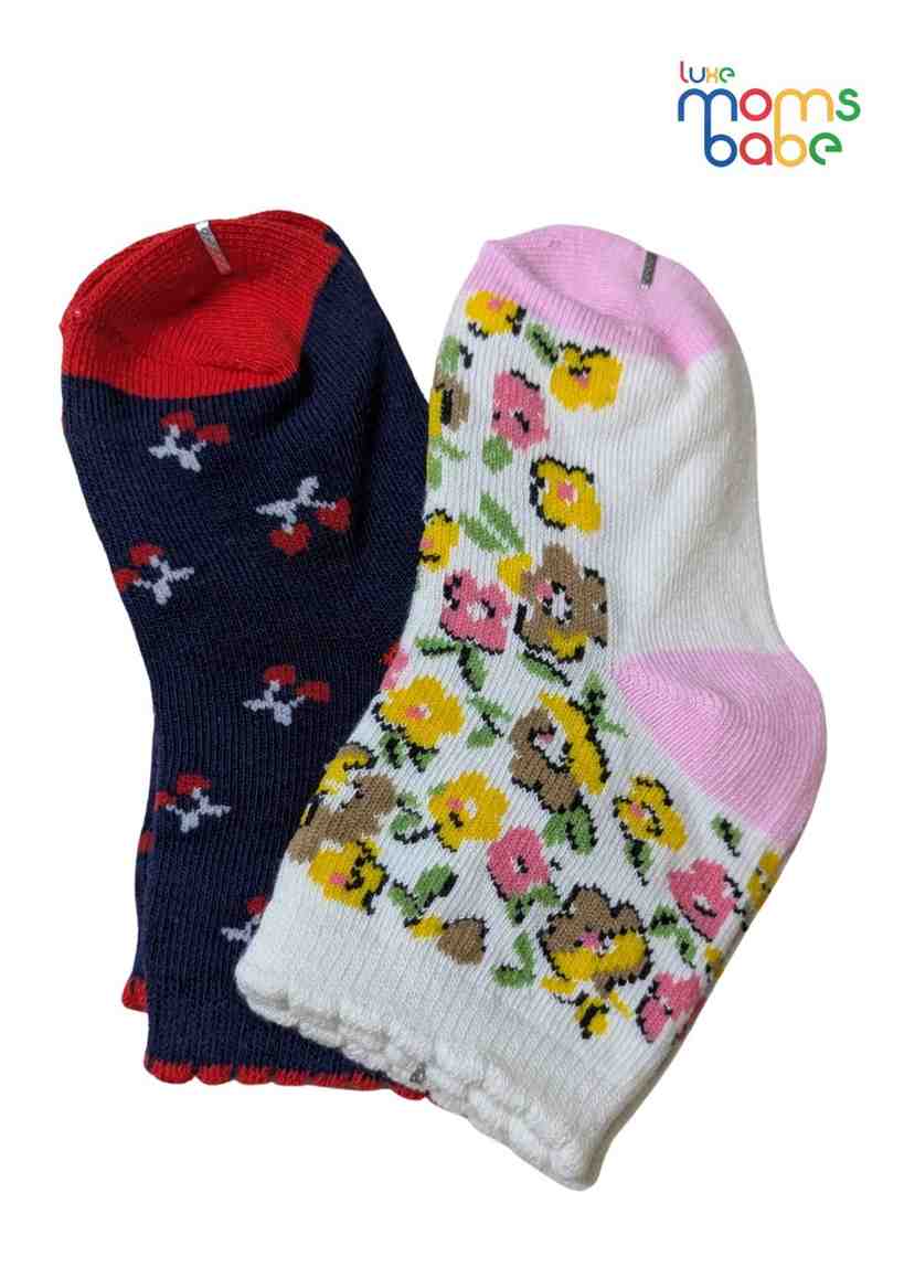 Baby Socks  - Pack of 2  for Baby boys ( 12-24 Months )-Multi colour,cotton baby socks, kids socks pack of 2, soft toddler socks, stretchable infant socks