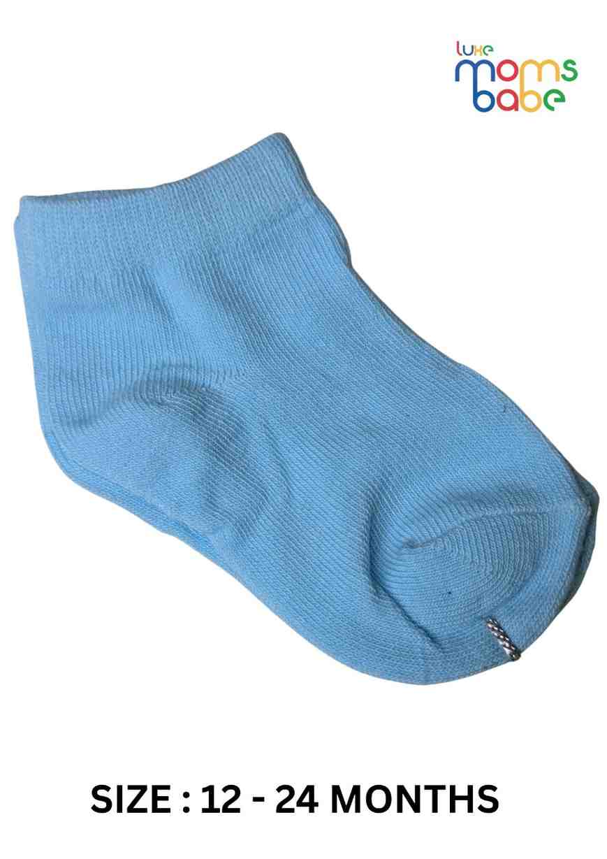 Baby Socks  - Pack of 2  for Baby boys ( 12-24 Months )-Light blue&White,cotton baby socks, kids socks pack of 2, soft toddler socks, stretchable infant socks