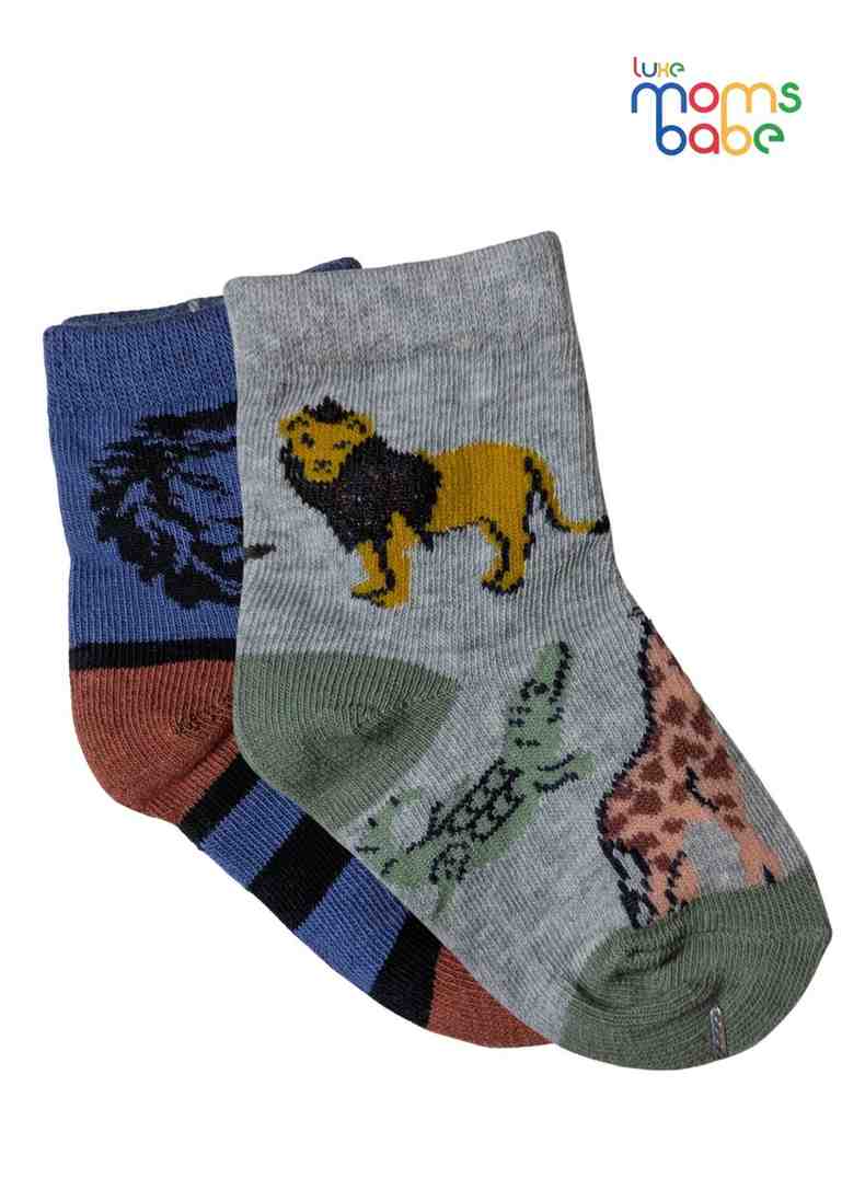 Baby Socks  - Pack of 2  for Baby boys ( 12-24 Months )-Multi colour,cotton baby socks, kids socks pack of 2, soft toddler socks, , toddler socks 12–24 months