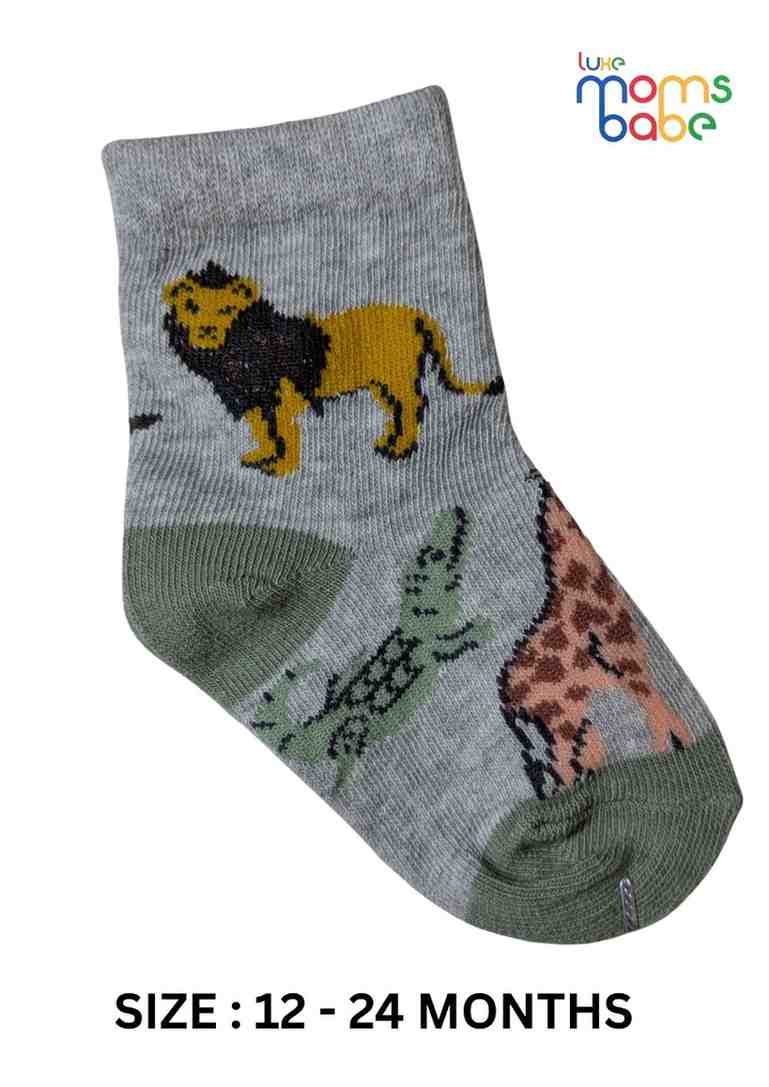 Baby Socks  - Pack of 2  for Baby boys ( 12-24 Months )-Off white&Blue,cotton baby socks, kids socks pack of 2, soft toddler socks, stretchable infant socks