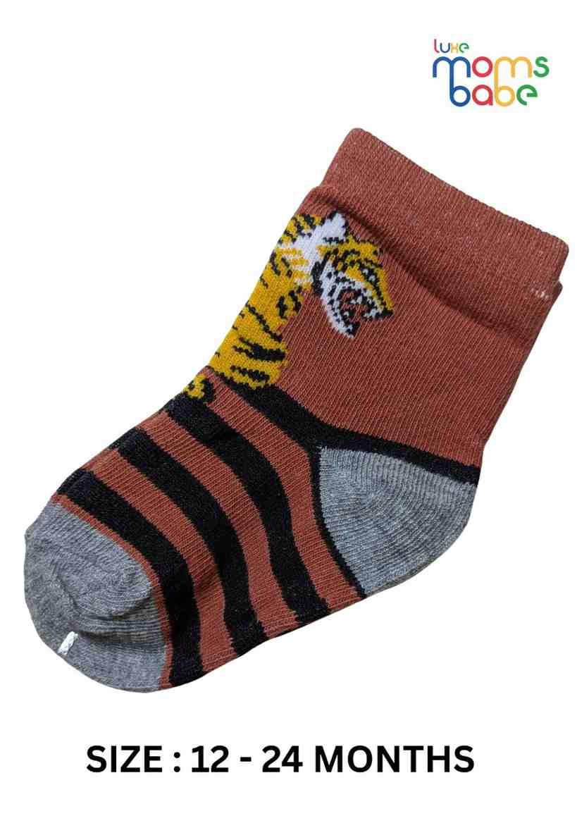 Baby Socks  - Pack of 2  for Baby boys ( 12-24 Months )-Multi colour,infant ankle socks, soft baby socks, stretchable baby socks, breathable baby socks