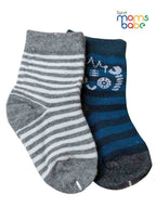 Baby Socks  - Pack of 2  for Baby boys ( 12-24 Months )-Blue&Grey,breathable baby socks, boys ankle socks, toddler footwear, daily wear socks