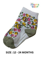 Baby Socks  - Pack of 2  for Baby boys ( 12-24 Months )- green, pink, and yellow, toddler footwear, daily wear socks, baby clothing accessories