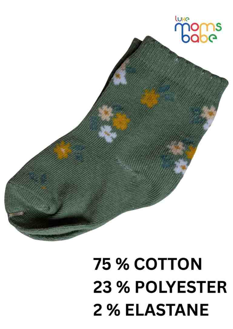 Baby Socks  - Pack of 2  for Baby boys ( 12-24 Months )- green, pink, and yellow, toddler footwear, daily wear socks, baby clothing accessories