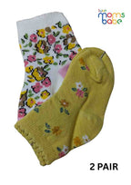 Baby Socks  - Pack of 2  for Baby boys ( 12-24 Months )-green, pink, and yellow ,breathable baby socks, boys ankle socks, toddler footwear, daily wear socks