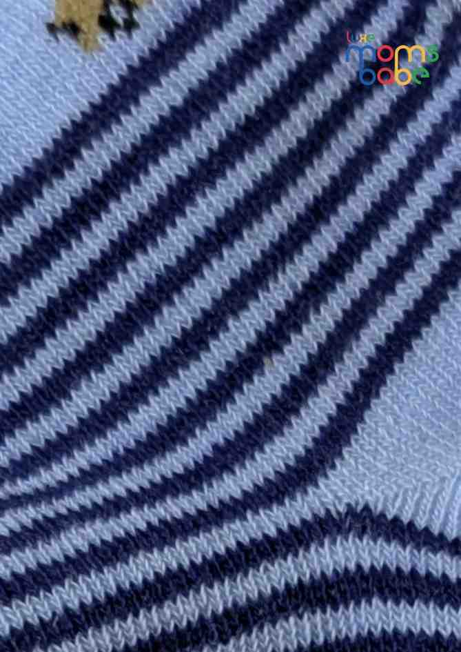 Baby Socks  - Pack of 2  for Baby boys ( 12-24 Months )-cream and light blue,breathable baby socks, boys ankle socks, toddler footwear, daily wear socks