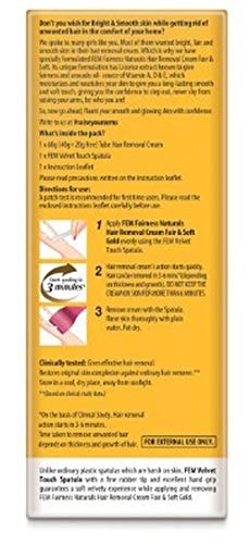 FEM Fairness Naturals Hair Removal Cream Fair And Soft - 40 G (50% Extra) for Women