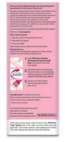 Fem Fairness Naturals Fair and Soft Hair Removal Cream for Sensitive Skin - 40 g (50% Extra)