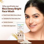 Mamaearth Rice Dewy Bright Face Wash With Rice Water & Niacinamide for Glass Skin | For Hydrated & Even skin Tone | Glowing & Brightening | Korean skin Care