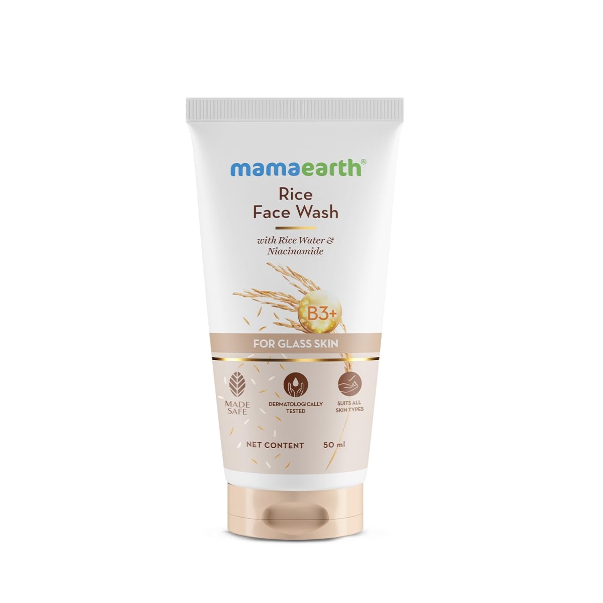 Mamaearth Rice Face Wash With Rice Water & Niacinamide for Glass Skin | 50 ml