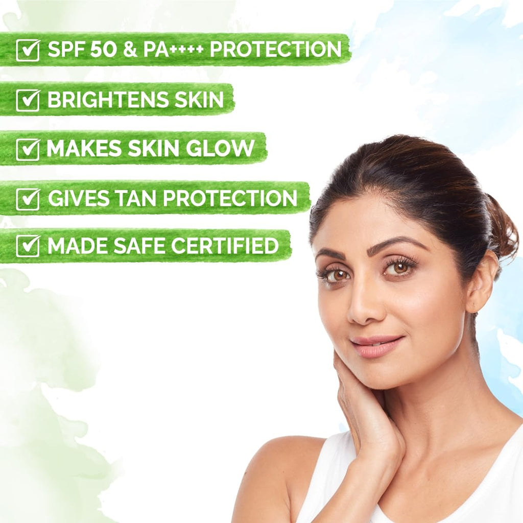 Mamaearth Vitamin C Daily Glow Sunscreen with Vitamin C & Turmeric | For Sun Protection, Tan Protection & Glow | SPF 50 & PA++++ Protection | No White Cast