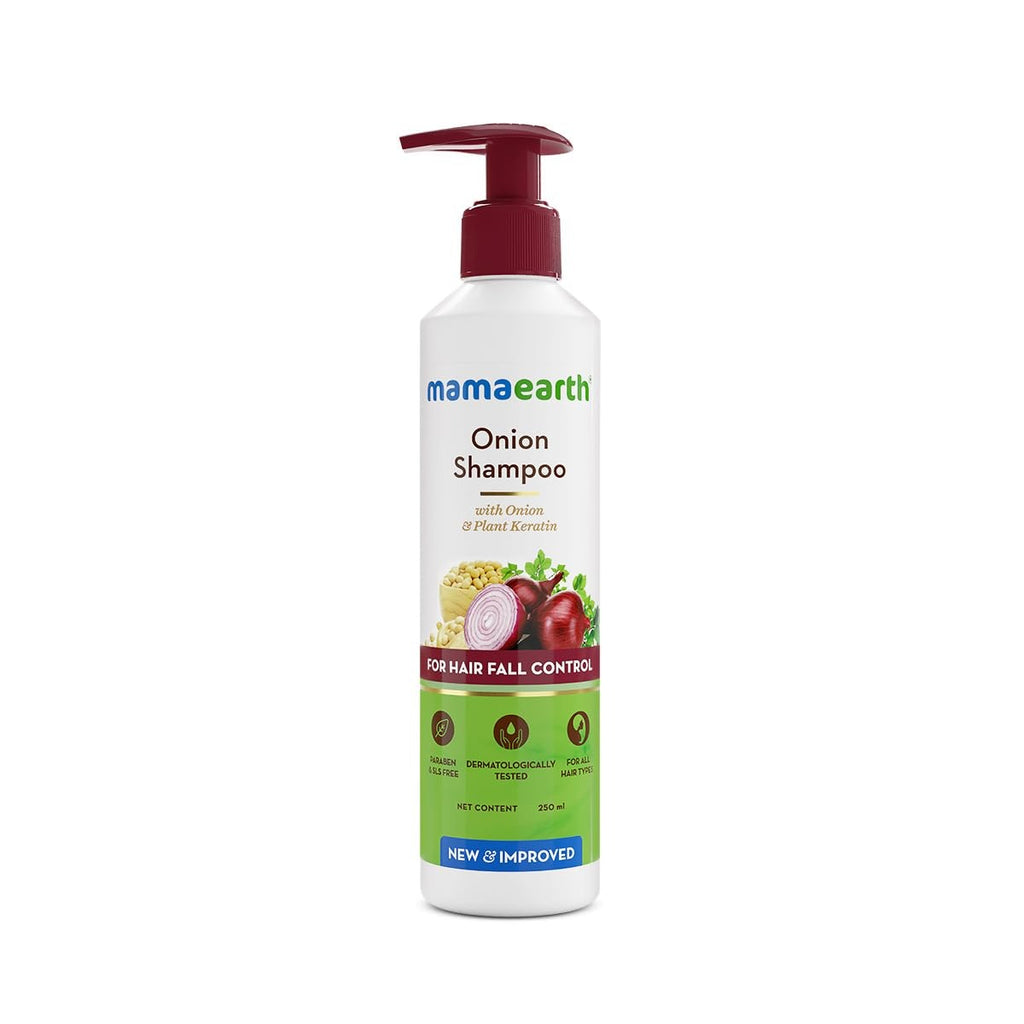 Mamaearth Onion Shampoo for Hair Growth and Hair Fall Control with Onion and Plant Keratin | Reduces Hair Fall | Strengthens & Smoothens Hair | For Men & Women