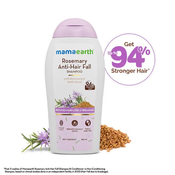 Rosemary Anti-Hair Fall Shampoo with Rosemary & Methi Dana for Reducing Hair Loss & Breakage - 180 ml