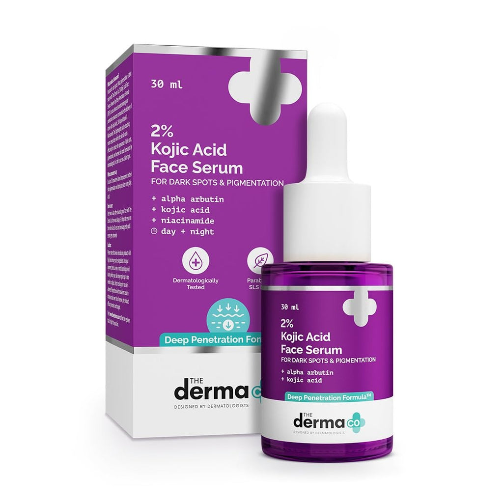 The Derma Co. 2% Kojic Acid Face Serum with Alpha Arbutin, Powered by Deep Penetration Formula™ | Fights Pigmentation | Fades Dark Spots 30ml