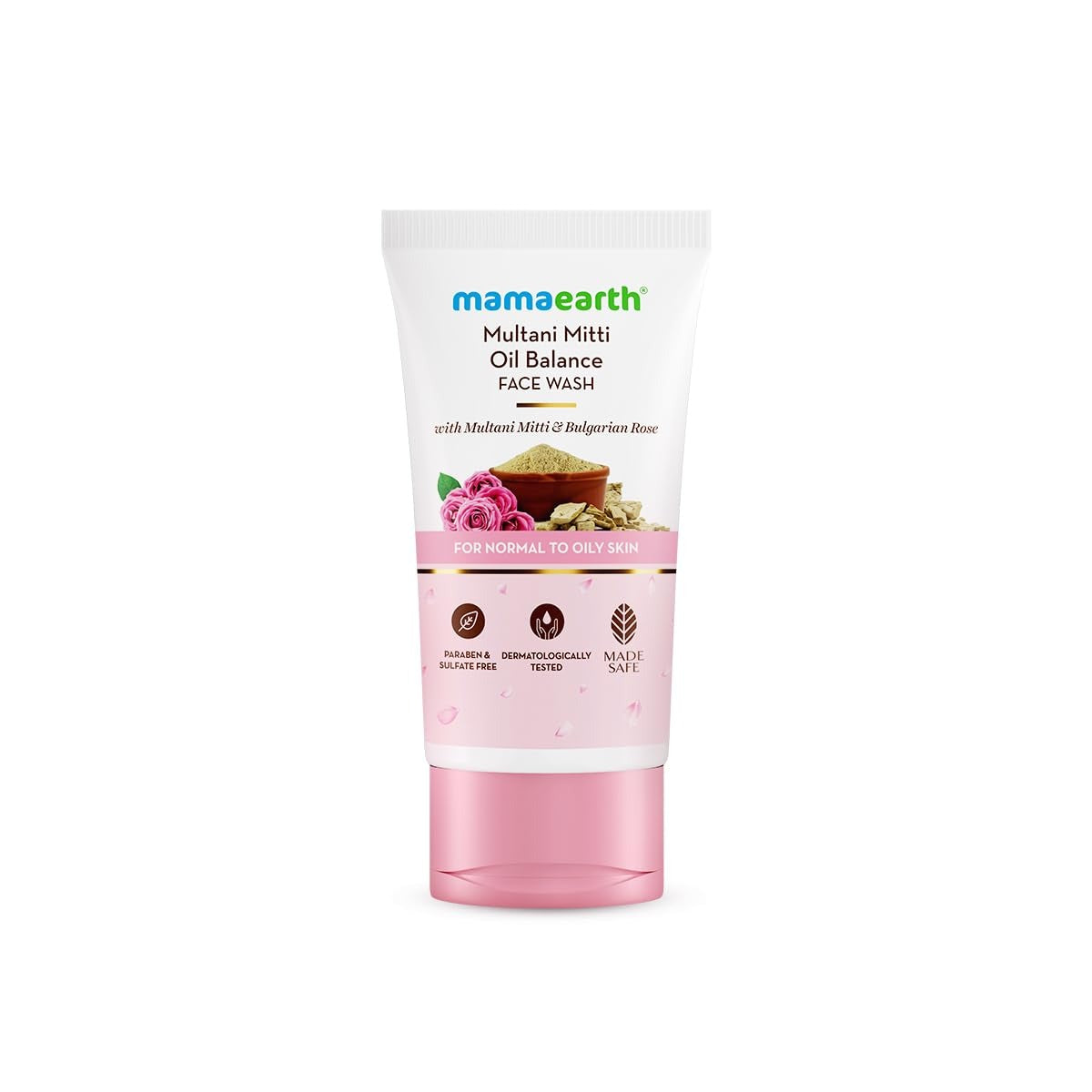 Mamaearth Multani Mitti Oil Balance Face Wash with Multani Mitti & Bulgarian Rose for Normal to Oily Skin - 150 ml Balances Excess Oil Production | Gentle Clean