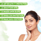 Mamaearth Vitamin C Daily Glow Sunscreen with Vitamin C & Turmeric | For Sun Protection, Tan Protection & Glow | SPF 50 & PA++++ Protection | No White Cast 30g