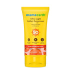 Mamaearth Ultra Light Indian Sunscreen with Carrot Seed & Turmeric | SPF 50 PA ++++ | UVA & UVB Protection | Tan Protection | No White Cast
