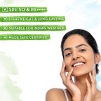 Mamaearth Ultra Light Indian Sunscreen with Carrot Seed & Turmeric | SPF 50 PA ++++ | UVA & UVB Protection | Tan Protection | No White Cast 80g