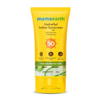 Mamaearth HydraGel Indian Sunscreen with Aloe Vera and Raspberry for Sun Protection | SPF 50 & PA++++ Protection | Shields from UVA & UVB Rays | Tan Protection