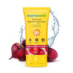 Mamaearth Beetroot Hydraful Sunscreen With Hyaluronic Acid | SPF 50 & PA++++ | UVA & B Protection | Tan Protection | Hydrates Skin | No white cast