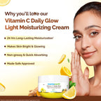 Mamaearth Vitamin C Daily Glow Light Moisturizing Cream with Vitamin C & Turmeric 50g | For Face, Hand & Body | 24H Moisturization | Quick Absorbing, Non-Greasy