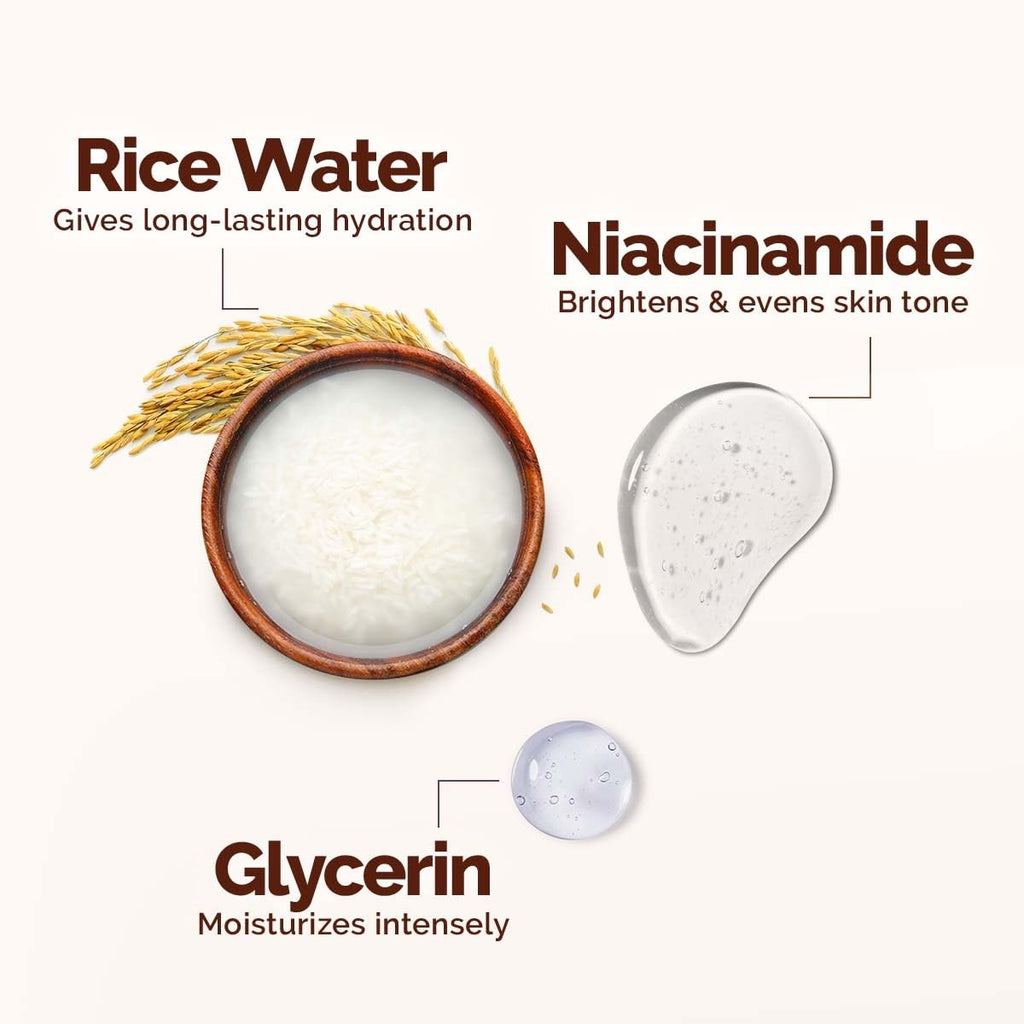 Mamaearth Rice Dewy Bright Light Moisturizing Cream With Rice Water & Niacinamide For Glass-Skin 50G|For Face, Hands & Body |24H Long-Lasting Moisturization