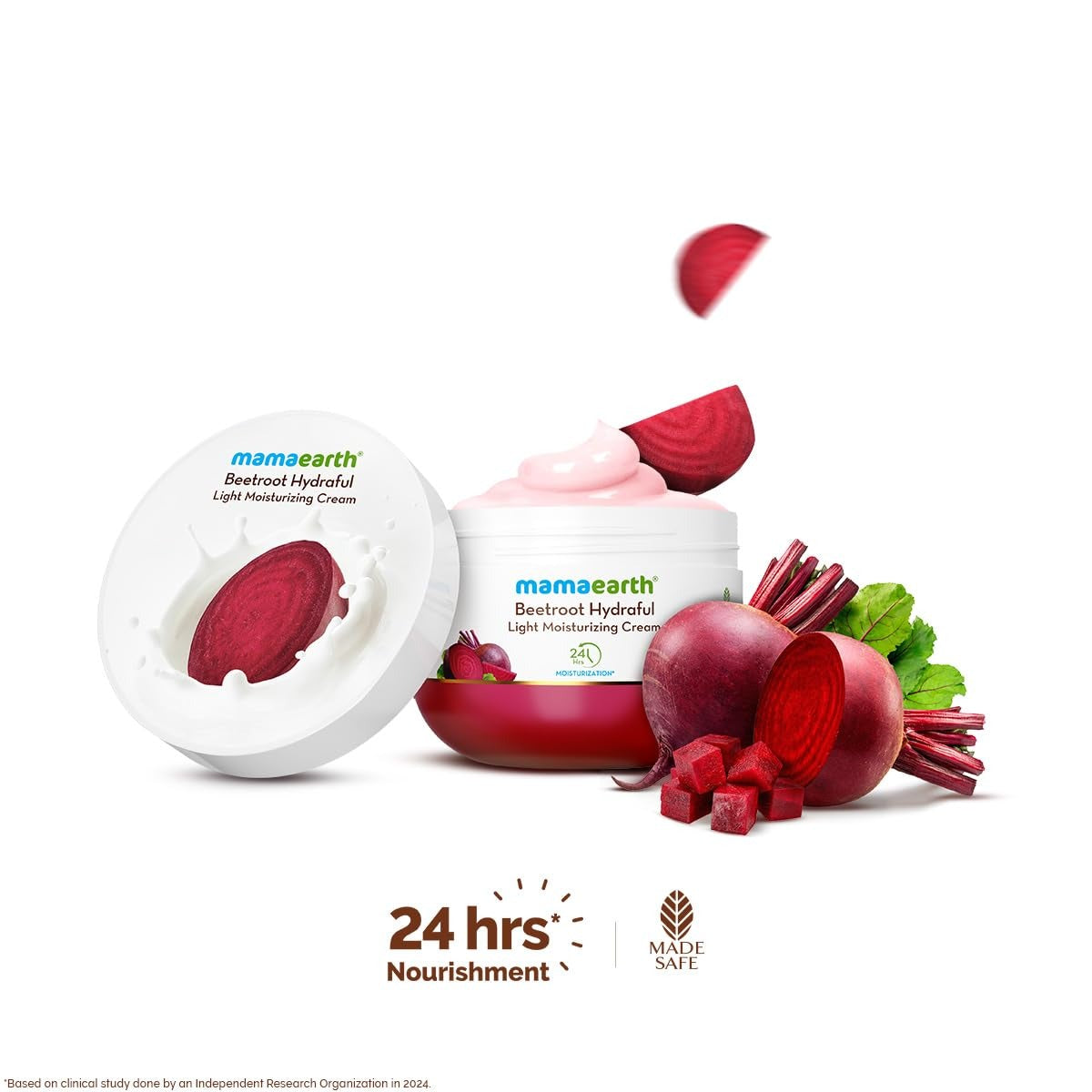 Mamaearth Beetroot Hydraful Light Moisturizing Cream With Beetroot & Hyaluronic Acid|For Hydrated Pink Glow|For Face, Hand & Body|24H Moisturization