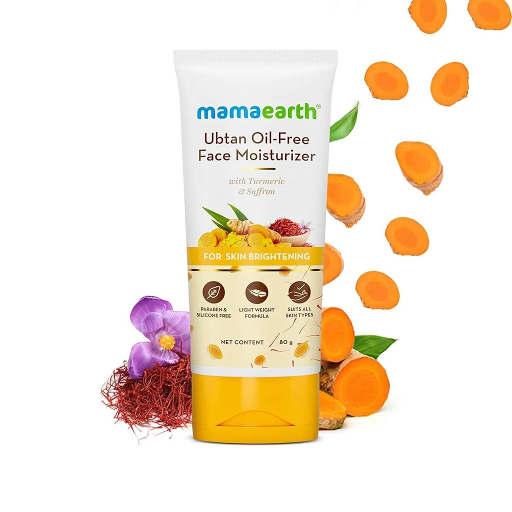 Mamaearth Ubtan Oil-Free Face Moisturizer With Turmeric & Saffron For Skin Brightening - 80g