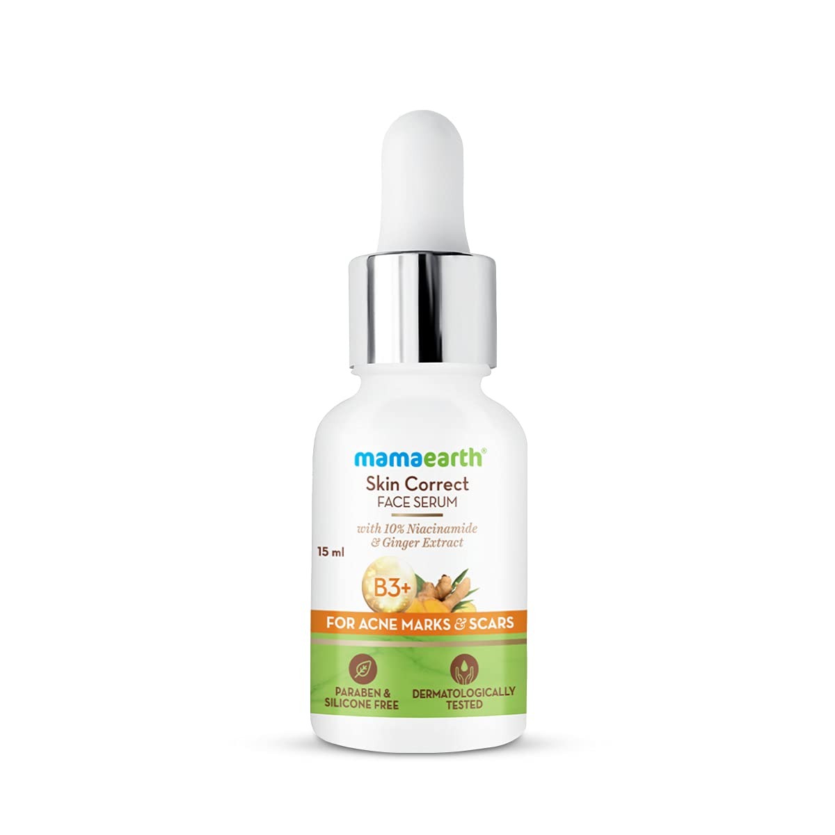 Mamaearth Skin Correct Face Serum with Niacinamide and Ginger Extract for Acne Marks and Scars - 15 ml | Reduces Acne Marks | Minimizes Enlarged Pores