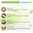Mamaearth Rice Water Bamboo Sheet Mask with Rice Water & Coconut Milk for Deep Hydration and Dryness Nourishing Brightening- 25 g