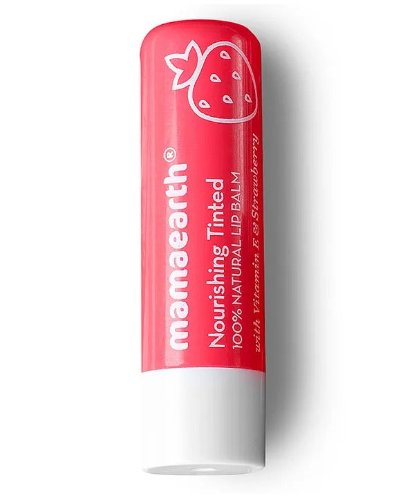 Mamaearth Nourishing Tinted 100% Natural Lip Balm With Vitamin E and Strawberry
