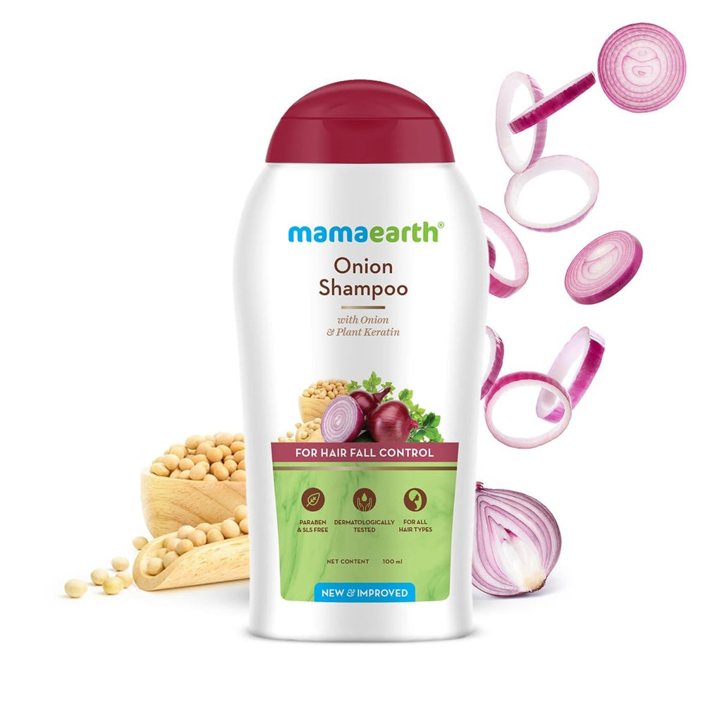 Mamaearth Onion Hair Fall Shampoo for Hair Growth & Hair Fall Control with added Keratin (100 ml)