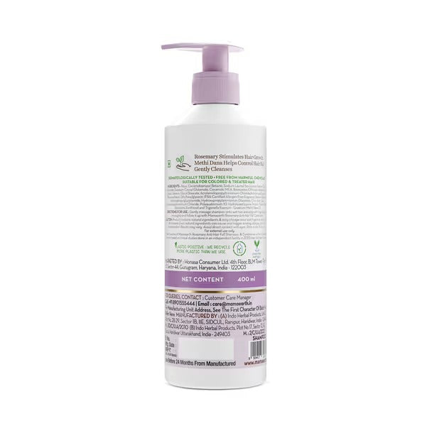 Rosemary Anti-Hair Fall Shampoo with Rosemary & Methi Dana for Reducing Hair Loss & Breakage - 400 ml