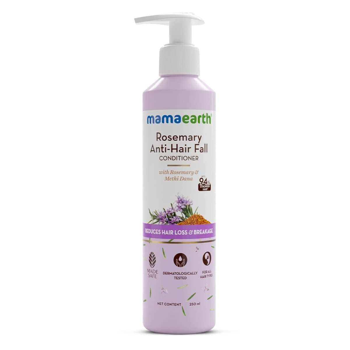 Mamaearth Rosemary Anti Hair Fall Conditioner With Rosemary & Methi Dana For Hair Loss & Breakage - 250 Ml | Up To 94% Stronger Hair Up To 93% Less Hair