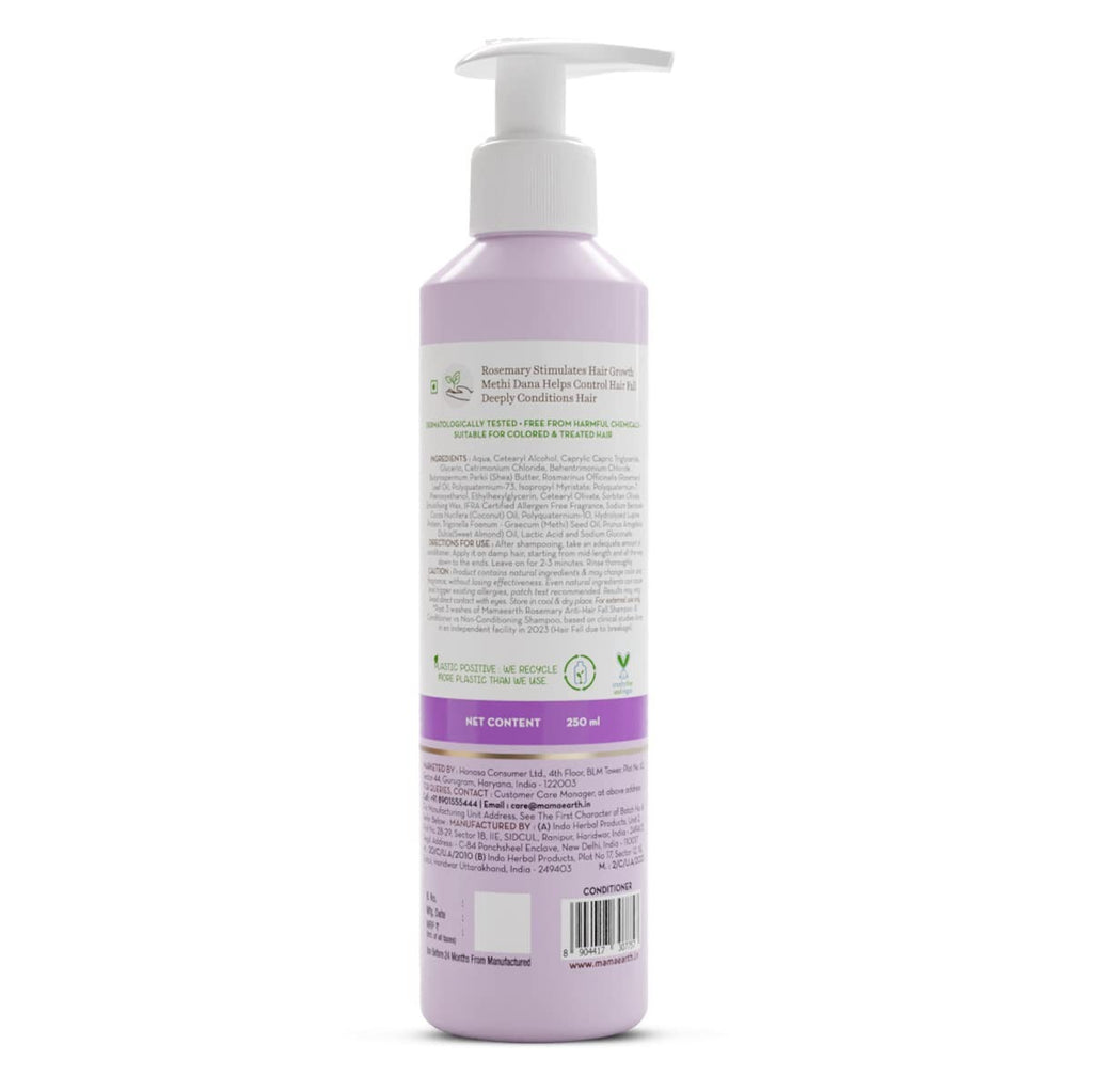 Mamaearth Rosemary Anti Hair Fall Conditioner With Rosemary & Methi Dana For Hair Loss & Breakage - 250 Ml | Up To 94% Stronger Hair Up To 93% Less Hair