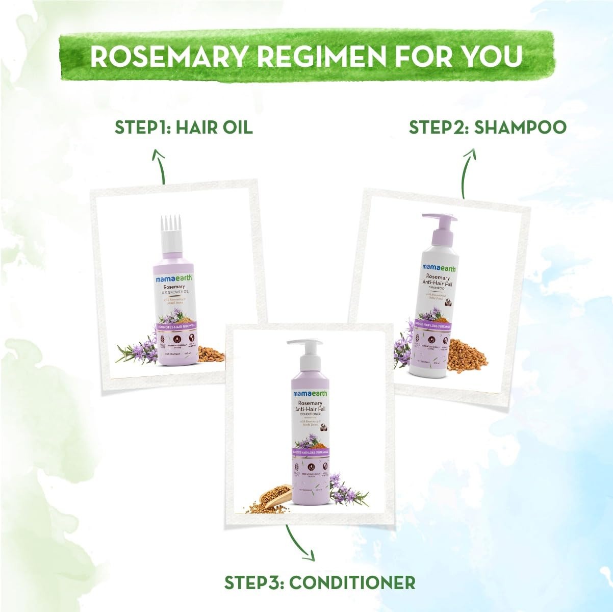 Mamaearth Rosemary Anti Hair Fall Conditioner With Rosemary & Methi Dana For Hair Loss & Breakage - 250 Ml | Up To 94% Stronger Hair Up To 93% Less Hair