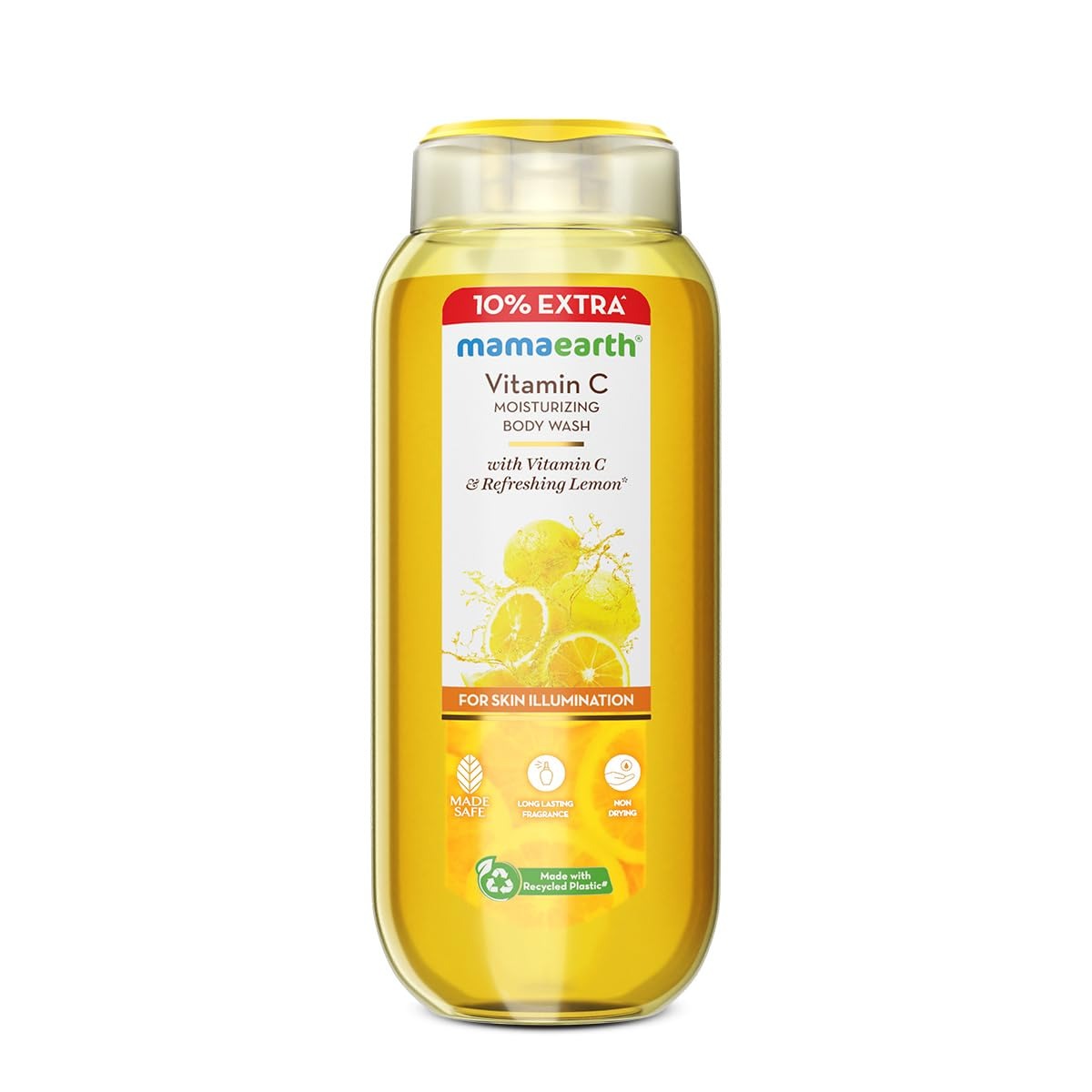Mamaearth Vitamin C Moisturizing Body Wash with Vitamin C & Refreshing Lemon Scent for Skin Illumination- 275ml|Deeply Cleanses|Intensely Moisturizes|Long-Lasti
