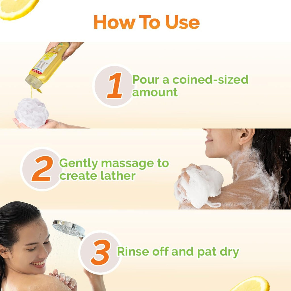 Mamaearth Vitamin C Moisturizing Body Wash with Vitamin C & Refreshing Lemon Scent for Skin Illumination- 275ml|Deeply Cleanses|Intensely Moisturizes|Long-Lasti