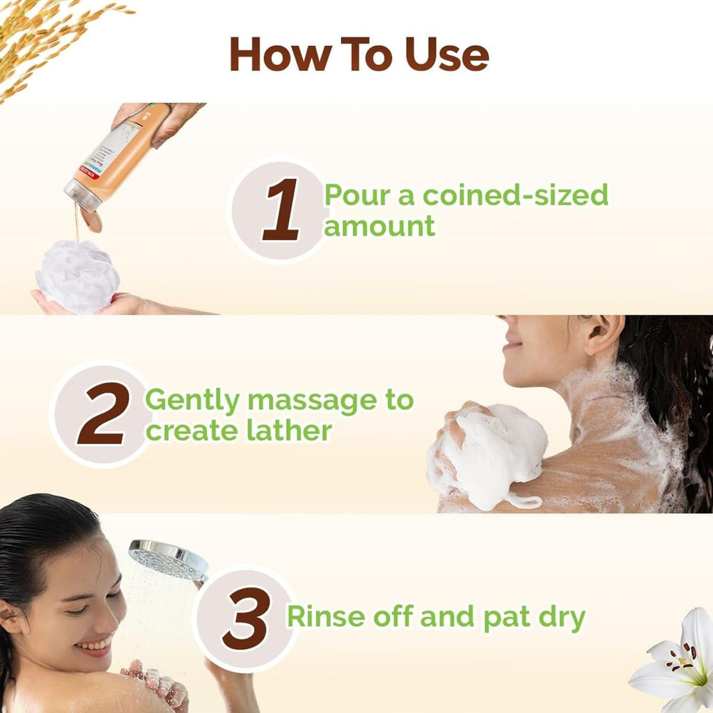 Mamaearth Rice Water Moisturizing Body Wash with Rice Water & Hydrating Lily Scent for Dewy Glass Skin - 275 ml | Intensely Moisturizes |Long Lasting Fragrance