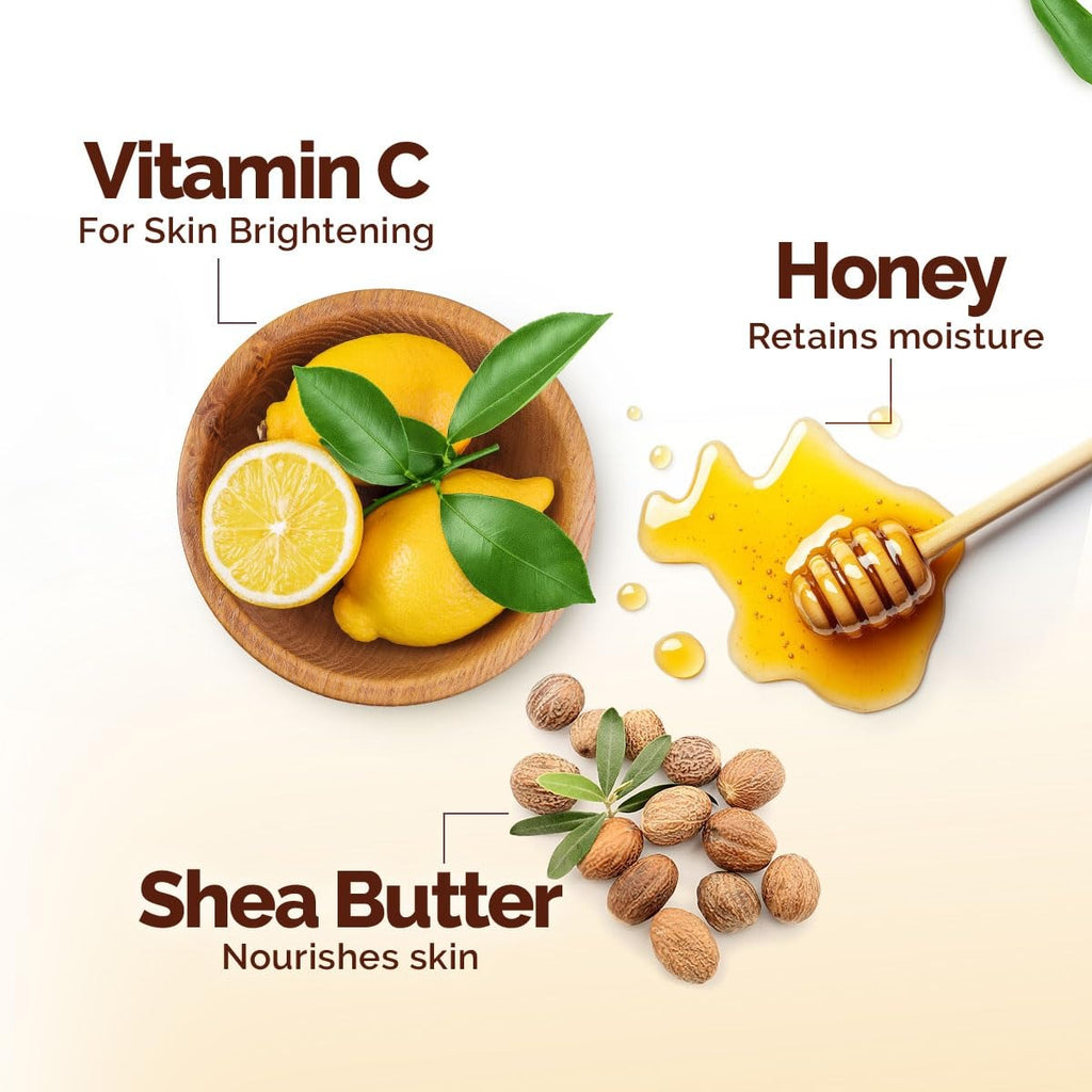 Mamaearth Vitamin C Daily Glow Body Lotion For Skin Brightening with Vitamin C & Honey - 100ml |Nourishes Dry Skin | 48 H Moisturization | 100% Natural Butter |