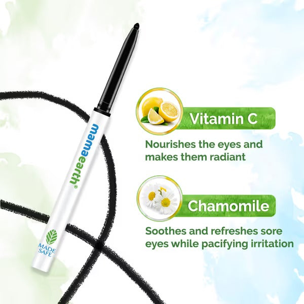 Pack of 2 Charcoal Black Long Stay Kajal with Vitamin C & Chamomile for 11-Hour Smudge-free Stay