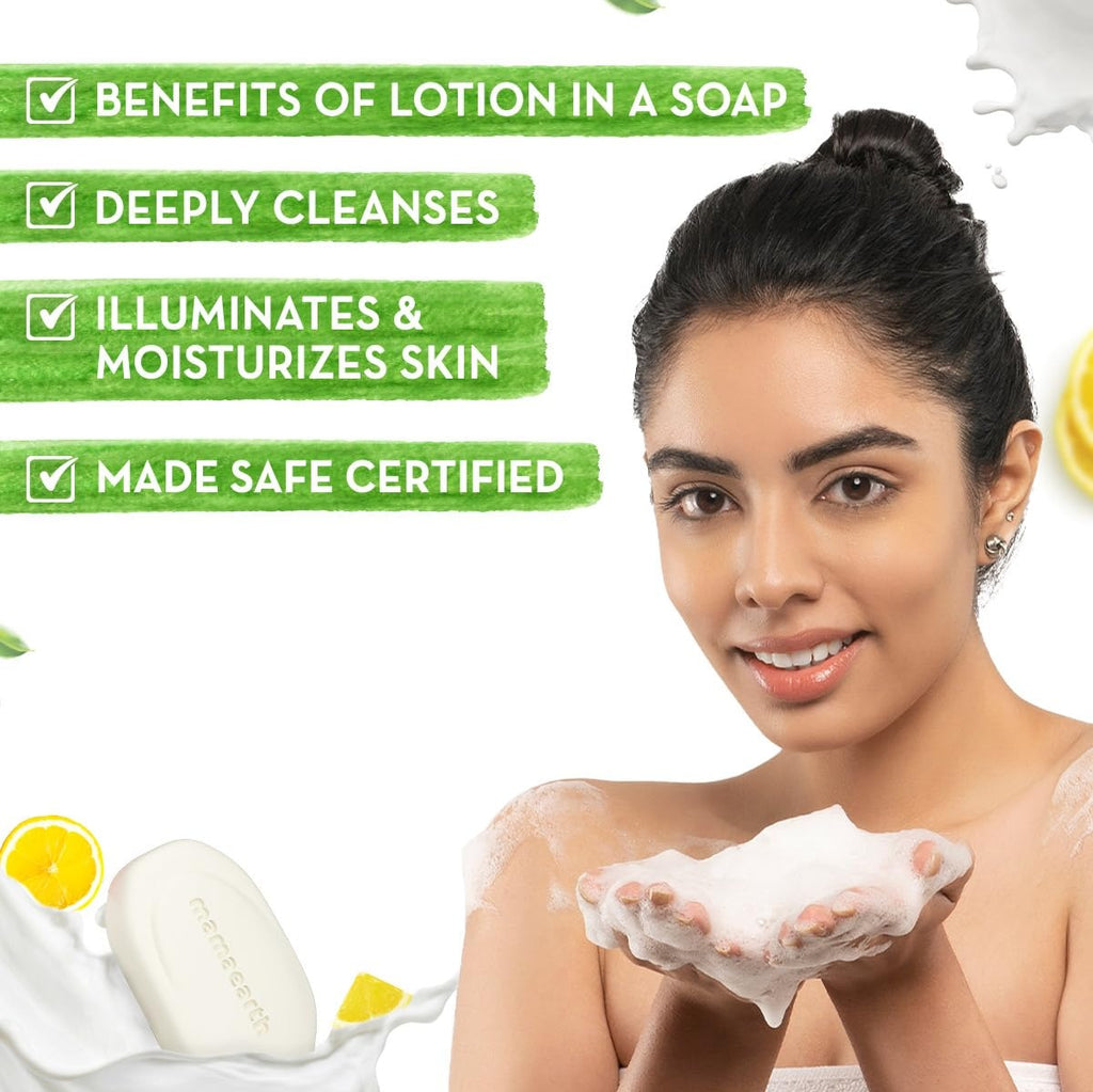 Mamaearth Vitamin C Moisturizing Lotion Soap(Value Pack of 4) - 125 g X 4 Units | Deeply Cleanses | Moisturizing Bathing Bar | Brightens Skin