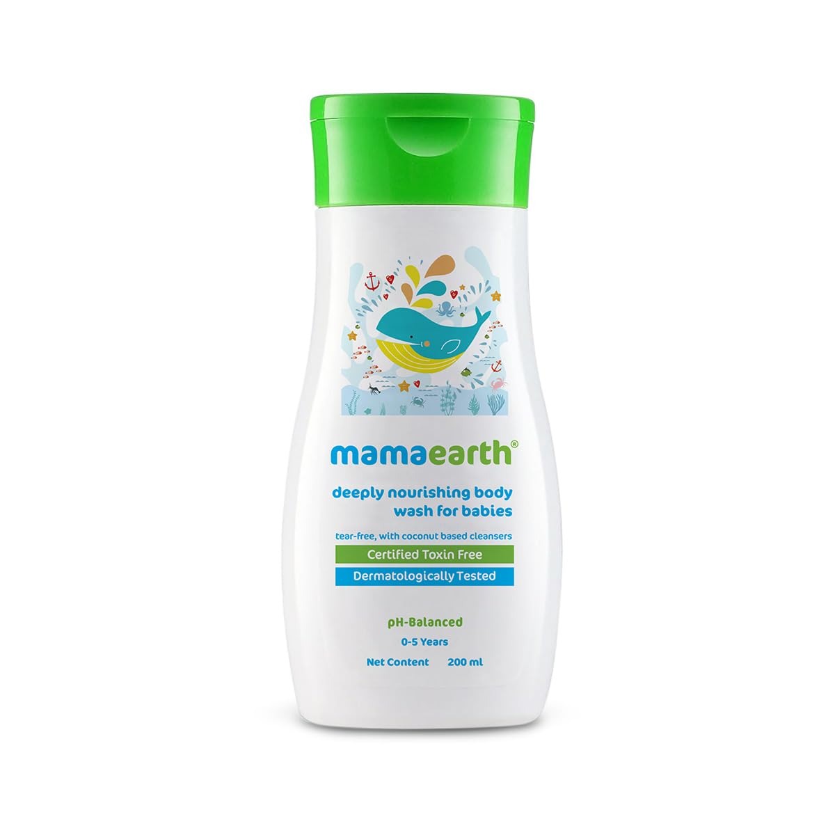 Mamaearth Deeply Nourishing Body Wash For Babies - 200ml | Infused with Coconut Oil, Orange Essential Oil & Aloe Vera Extract | Deeply Nourishing