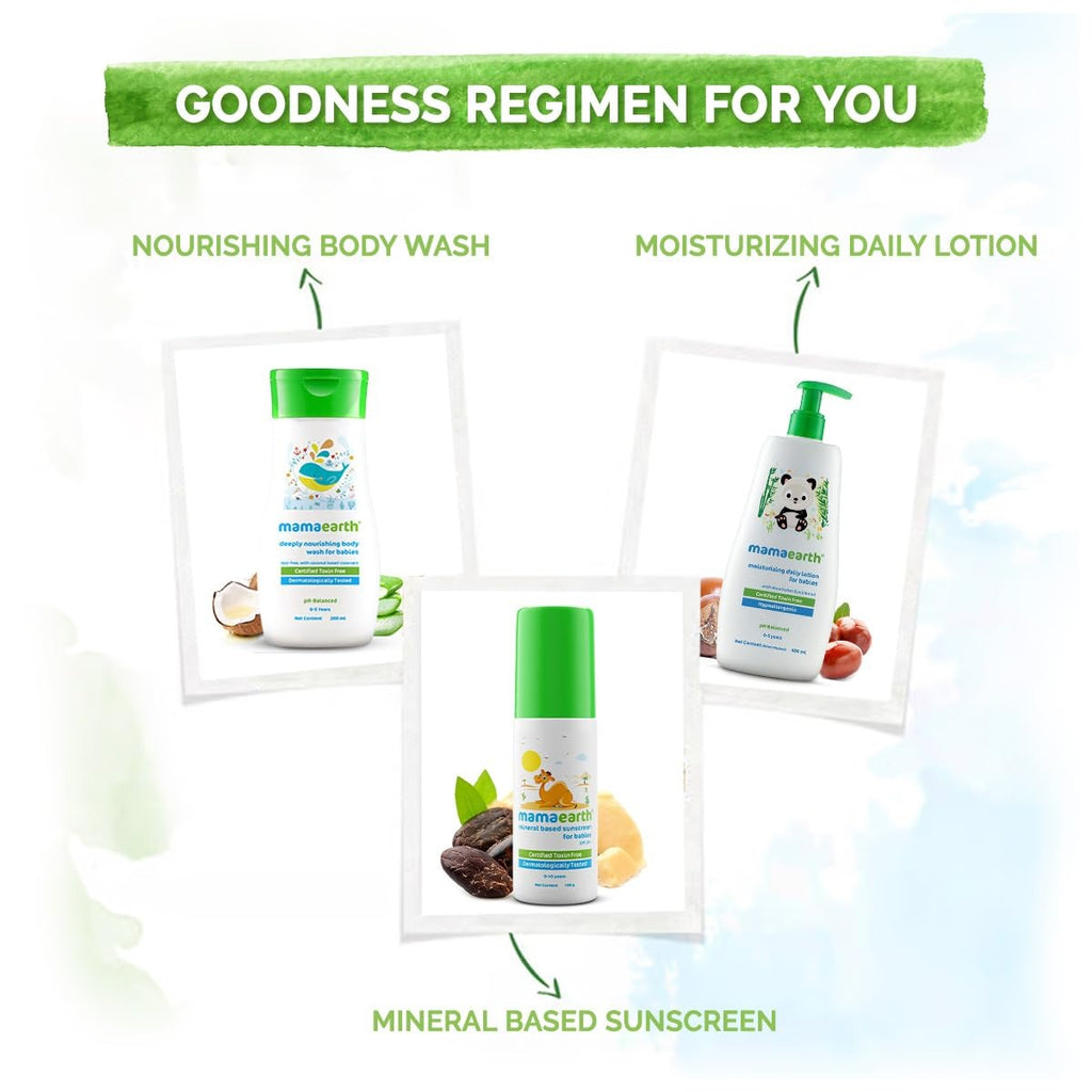 Mamaearth Deeply Nourishing Body Wash For Babies - 200ml | Infused with Coconut Oil, Orange Essential Oil & Aloe Vera Extract | Deeply Nourishing