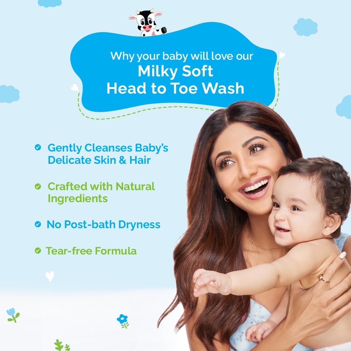 Mamaearth Milky Soft Head to Toe Wash With Oats, Milk, and Calendula for Babies- 200 ml |2-in-1 Tear-Free Body Wash & Shampoo | Moisturizes and Soothes Skin