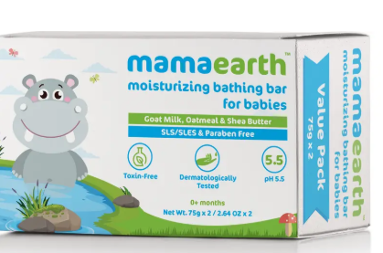 Mamaearth Moisturizing Baby Bathing Soap Bar (Value Pack 75gm x 2)