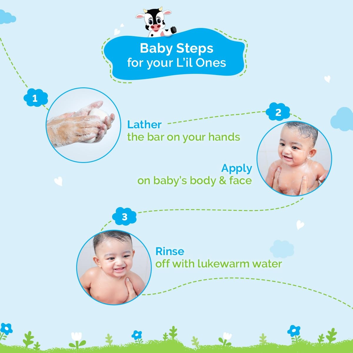 Mamaearth Milky Soft Bathing Bar For Babies - 75 g x 2 | Infused with Oats, Milk and Calendula | Gently Cleanses Skin, Keeps Skin Soft & Smooth, Mild & Gentle